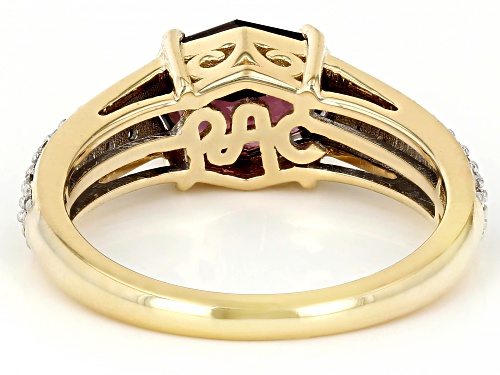 Park Avenue Collection® 2.27ct Red Zircon and 0.37ctw White Diamond 14k Yellow Gold Ring - Size 7