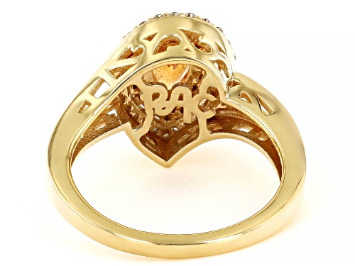 Park Avenue Collection® Spessartite With Champagne And White Diamond 14k Yellow Gold Ring 1.00ctw - Size 9