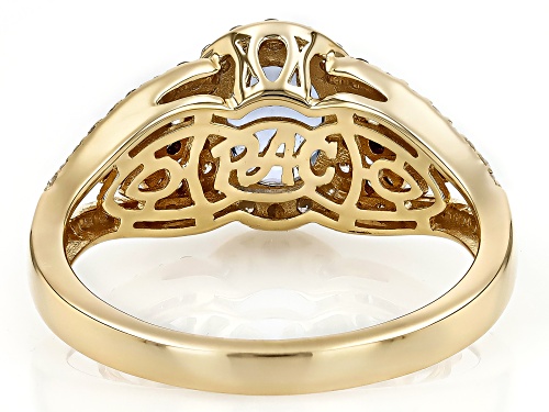 Park Avenue Collection® Ceylon Sapphire And Champagne And White Diamond 14k Yellow Gold Ring 1.69ctw - Size 9