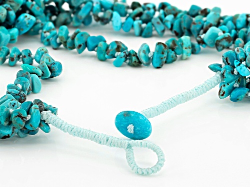 Pacific Style™ 3-7mm Free-Form Turquoise Chip With Mosaic Turquoise Over Abalone Shell Necklace - Size 20