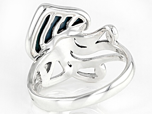 Pacific Style™ Larimar Sterling Silver Jellyfish Ring - Size 11