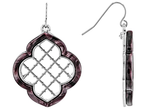 Paula Deen Jewelry™ Purple Resin And Silver Tone Lattice Detail 32