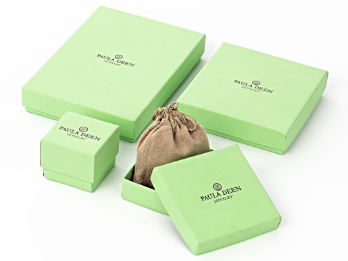 Paula Deen Jewelry™ Mint Green & Blue Bead, White Crystal, & White Enamel Gold Tone Tassel Necklace - Size 28