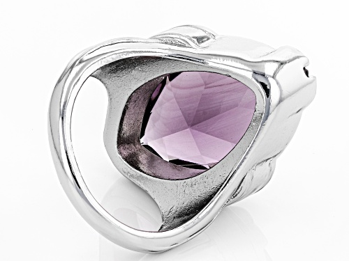 Paula Deen Jewelry™ 25x15mm Marquise Purple Crystal Silver Tone Solitaire Ring - Size 8