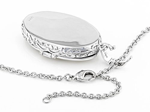 Paula Deen Jewelry 34x19mm Mother-Of-Pearl Rhodium Over Brass Locket Enhancer With 18