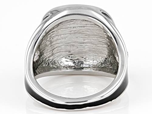 Paula Deen Jewelry™ Black Enamel with Crystal Accents Silver Tone Ring - Size 7