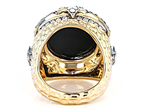 Paula Deen Jewelry™ Multi-Color Abalone & Crystal Gold Tone Dome Ring - Size 7
