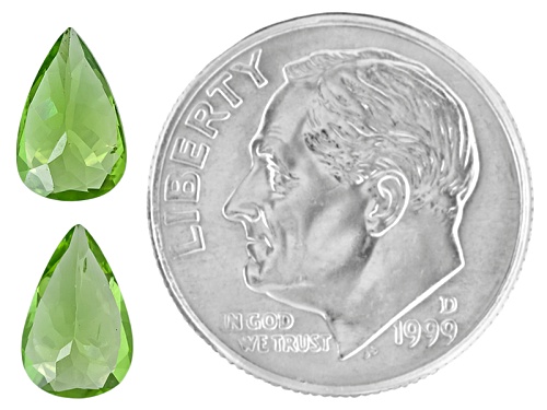 Set Of 2 Arizona Peridot Minimum 1.60ctw 8x5mm Pear Shape