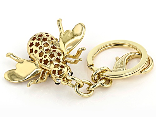 Pre-Owned Off Park ® Collection, Multi-color Crystal Gold Tone Bee Key Chain