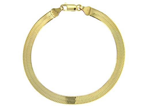 Pre-Owned 18K Yellow Gold Over Sterling Silver Set of 2 Herringbone 7.25 Inch Bracelet and 18 Inch N