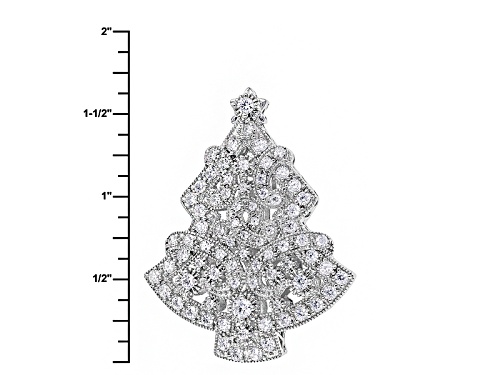 Pre-Owned Bella Luce ® 3.43ctw Rhodium Over Sterling Silver Brooch (1.86ctw Dew)
