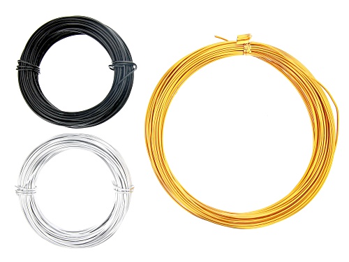 Pre-Owned Aluminum Wire Set of 8 includes 18G Round, Flat Diamond Cut and Flat Smooth in 3 Assorted