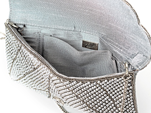 Pre-Owned Off Park® Collection, Seed-bead Pearl Simulant Gray Clutch