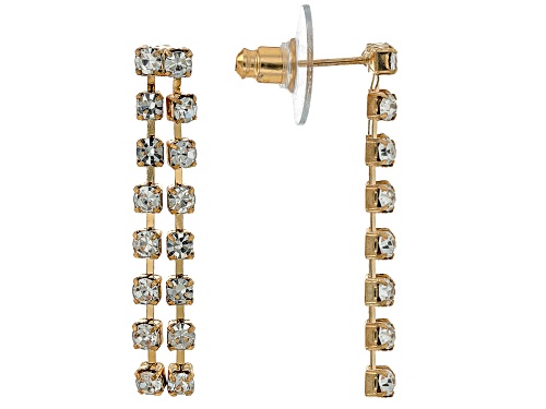 Pre-Owned Off Park® Collection, White Crystal Gold Tone Necklace & Dangle Earring Set