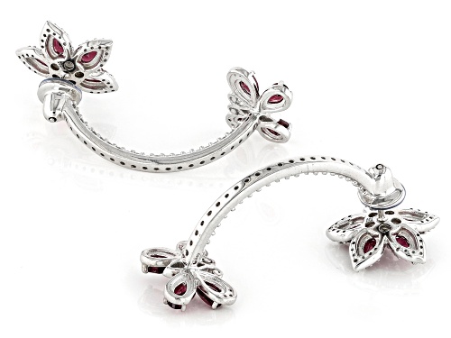 Pre-Owned 3.86ctw Rhodolite With 1.36ctw White Zircon Rhodium Over Sterling Silver Interchangeable E