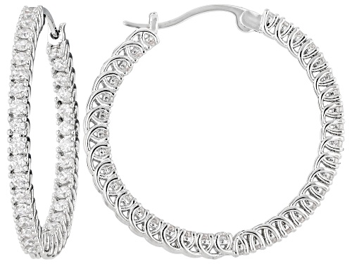 Pre-Owned Bella Luce® Ottone 6.22ctw Rhodium Plated Hoop Earrings- Set of 3 (5.04ctw DEW)
