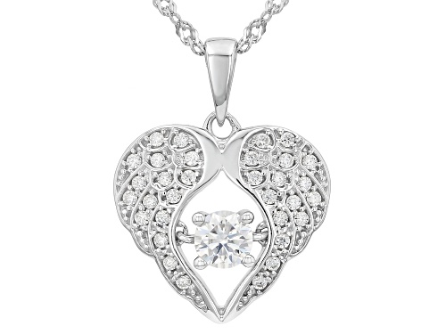 Pre-Owned MOISSANITE FIRE® 1.48CTW DEW ROUND PLATINEVE® PENDANT WITH CHAIN AND EARRINGS SET