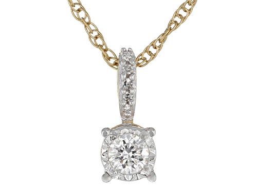 Pre-Owned Prazana® Lab-Grown Diamonds .50ctw Diamond 14K Gold Over Silver Earring, Pendant/Chain Set