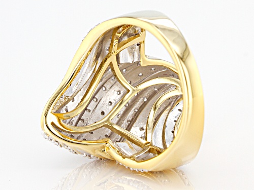 Pre-Owned Engild™ 0.25ctw Round White Diamond 14k Yellow Gold Over Sterling Silver Ring - Size 5