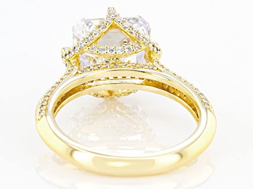 Pre-Owned Vanna K ™ For Bella Luce ® 9.07ctw Asscher Cut White Diamond Simulant Eterno ™ Yellow Ring - Size 5