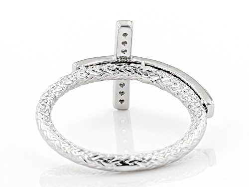 Pre-Owned Bella Luce ® 0.38ctw Rhodium Over Sterling Silver Cross Ring (0.24ctw DEW) - Size 7