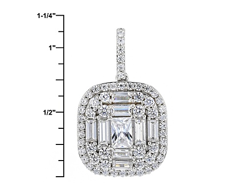 Pre-Owned Charles Winston For Bella Luce ® 5.20ctw Rhodium Over Sterling Silver Pendant With Chain