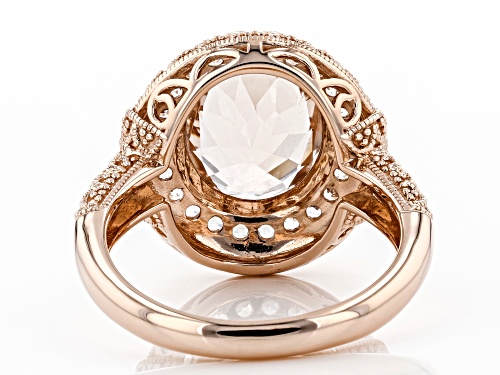 Pre-Owned 2.94ct Oval Cor-de-Rosa Morganite™ With .42ctw Round White Sapphire 10k Rose Gold Ring - Size 7