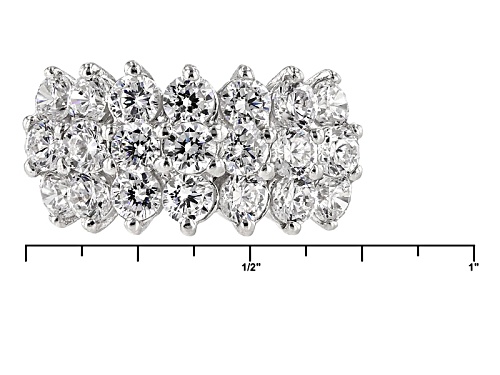Pre-Owned Bella Luce ® 3.78ctw Round Rhodium Over Silver Ring (2.31ctw Dew) - Size 7