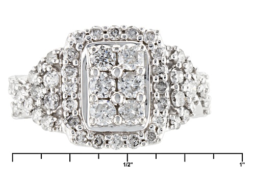 Pre-Owned 1.50ctw Round White Diamond 10k White Gold Ring - Size 8.5