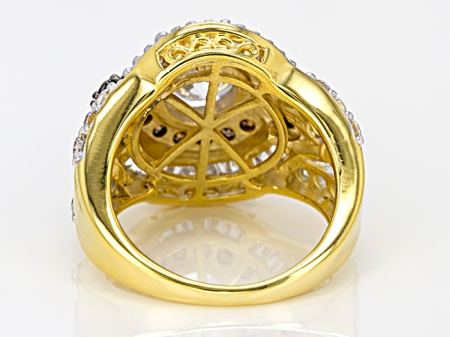 Pre-Owned Bella Luce ® 6.55ctw White & Mocha Diamond Simulant Eterno ™ Yellow Ring (3.80ctw Dew) - Size 5