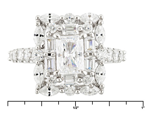 Pre-Owned Bella Luce ® 4.87ctw Rhodium Over Sterling Silver Ring (3.02ctw Dew) - Size 5