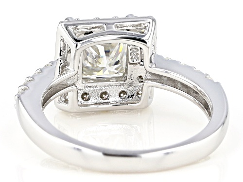 Pre-Owned MOISSANITE FIRE(R) 2.42CTW DEW SQUARE BRILLIANT CUT AND ROUND PLATINEVE(R) RING - Size 11