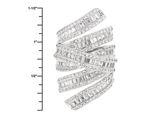 Pre-Owned Bella Luce ® 6.41ctw Rhodium Over Sterling Silver Ring (4.25ctw Dew) - Size 5