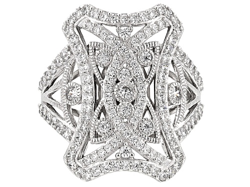Pre-Owned Vanna K ™ For Bella Luce ® 2.20ctw White Diamond Simulant Platineve® Ring - Size 6