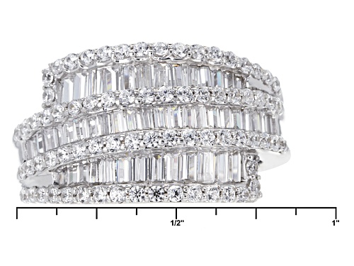 Pre-Owned Bella Luce ® 3.25ctw Diamond Simulant Rhodium Over Sterling Silver Ring - Size 6