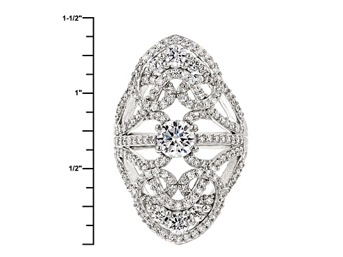 Pre-Owned Michael O' Connor For Bella Luce ® Diamond Simulant Rhodium Over Sterling Silver & Etern - Size 5