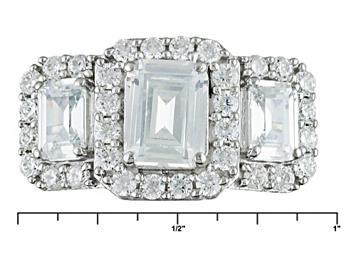 Pre-Owned Charles Winston For Bella Luce ® 6.26ctw Diamond Simulant Rhodium Over Sterling Silver R - Size 5