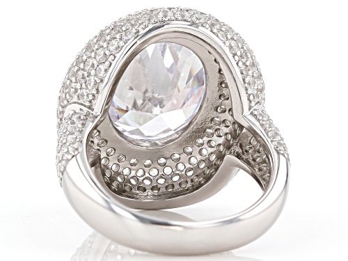Pre-Owned Bella Luce® 14.52ctw White Diamond Simulant Rhodium Over Sterling Silver Ring - Size 6