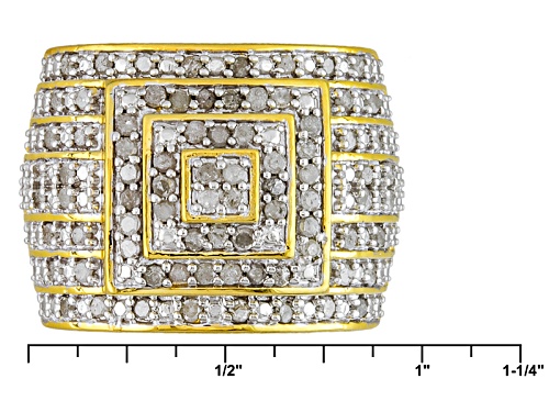 Pre-Owned Engild™ 1.00ctw Round White Diamond 14k Yellow Gold Over Sterling Silver Ring - Size 8