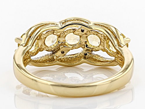 Pre-Owned .85ctw Yellow Beryl with .03ctw White Diamond Accents 18k Gold Over Silver 5-Stone Band Ri - Size 8
