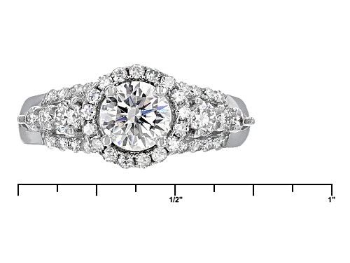 Pre-Owned Moissanite Fire® 1.48ctw Diamond Equivalent Weight Round Platineve™ Ring - Size 9