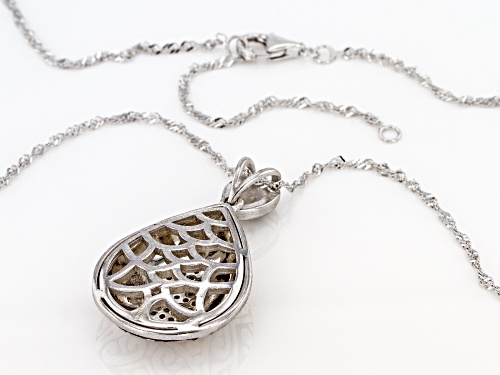 Pre-Owned Bella Luce Arte™ 0.32ctw White Diamond Simulant Rhodium Over Silver Pendant With Chain