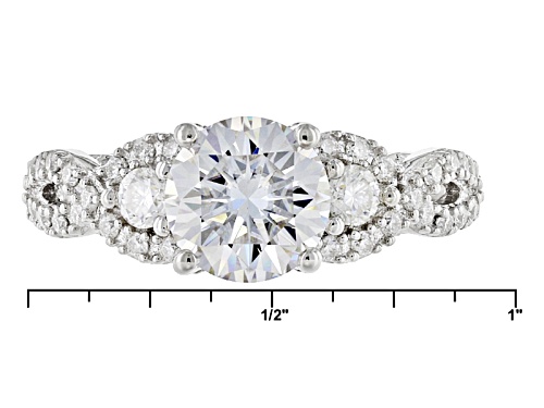 Pre-Owned Moissanite Fire® 2.56ctw Diamond Equivalent Weight Round Platineve™ Ring - Size 6