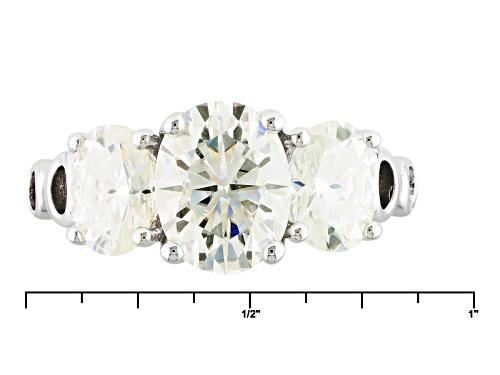 Pre-Owned Moissanite Fire® 3.90ctw Diamond Equivalent Weight Oval Platineve™ Ring - Size 7