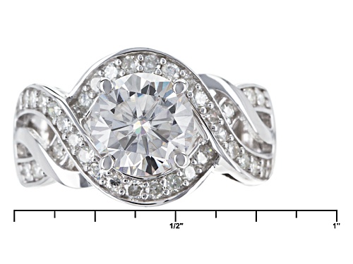 Pre-Owned Moissanite Fire® 2.62ctw Diamond Equivalent Weight Round Platineve™ Ring - Size 7