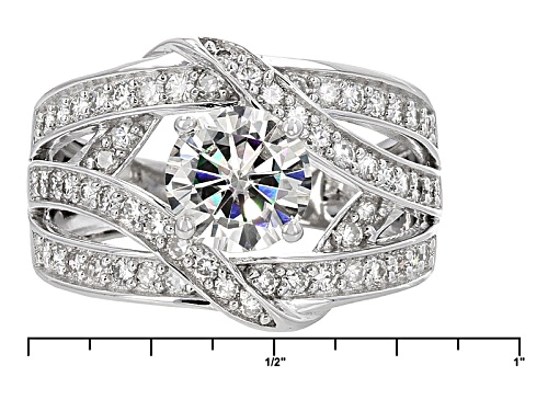 Pre-Owned Moissanite Fire® 1.76ctw Diamond Equivalent Weight Round Platineve™ Ring - Size 8