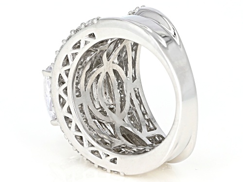 Pre-Owned Bella Luce ® 12.97CTW White Diamond Simulant Rhodium Over Sterling Silver Ring (7.92CTW DE - Size 5