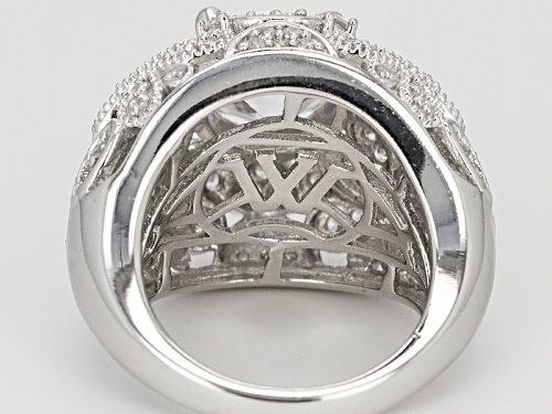 Pre-Owned Charles Winston For Bella Luce ® 8.38ctw Round And Baguette Rhodium Over Sterling Silver R - Size 6