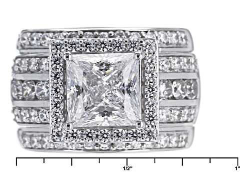 Pre-Owned Bella Luce ® 7.43ctw Diamond Simulant Rhodium Over Sterling Silver Ring (4.36ctw Dew) - Size 11