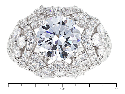 Pre-Owned Bella Luce ® 11.33ctw Rhodium Over Sterling Silver Ring (7.49ctw Dew) - Size 7